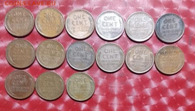 США 1цент 15шт Old Фикс 18.01.24 - США 1 цент  15шт Р old 18.01.24