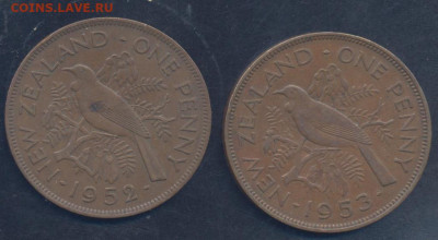 Новая Зеландия 1 пенни 1952 г. 1.09.2025 г. 22 -00 МСК. - Зеландия пенни