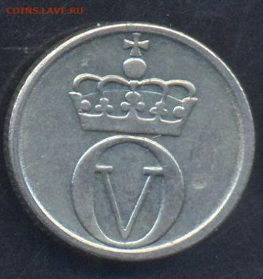 Норвегия 10 эре 1967 г. 1.09.2025 г. 22 -00 МСК. - Норвегия