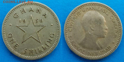 Гана - 1 шиллинг 1958 года до 5.09 - Гана 1 шиллинг, 1958  150