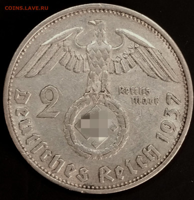 2 рейхсмарки, 1937 А, Германский рейх, до 22:00, 05.09 - IMG_20250831_092404