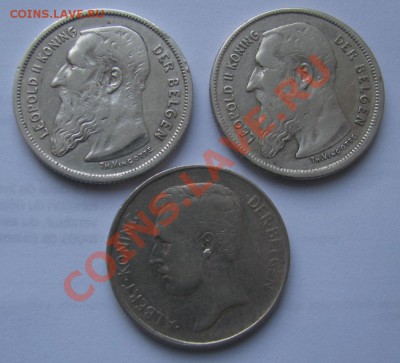 3 по 2 Франка Бельгия 1904, 1909, 1911 - 004