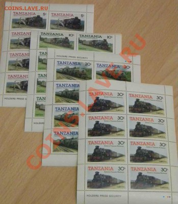 Марки.Танзания.Паровозы.4 малых листа. - DSCN4746.JPG