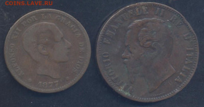 Испания 5 центесимос 1877 г.9.09.2025 г. 22 -00 МСК. - Италия1