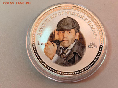 2 доллара 2007 О-ва Кука - Шерлок Холмс, Ag999, до 12.09 - Ю Холмс-1