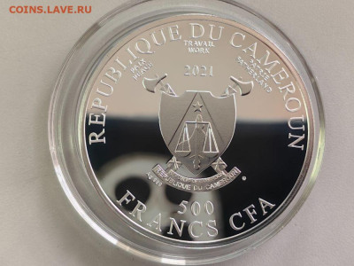 500фр 2021 Камерун Дюрер Крыло Сизоворонки, Ag999, до 14.09 - Ч Дюрер Крыло-2