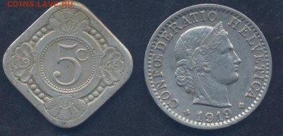 Голландский Кюрасао 5 центов 1948 г.  9.09.2025 г. 22 -00 МС - Швейцария1