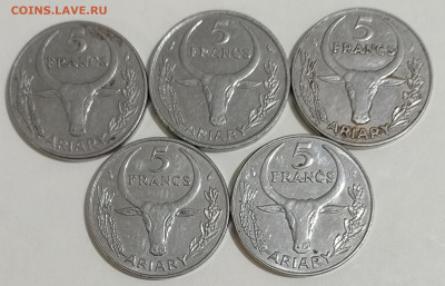 5 франков МАДАГАСКАР-5 монет 14.09.25. 22:00 МСК - IMG_20250909_211023_edit_485937084273886
