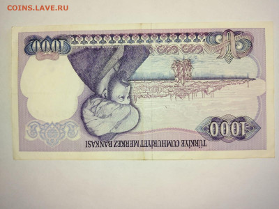 Турция 1000 лир 1986 года до 15,09,25 по МСК 22-00 - т2