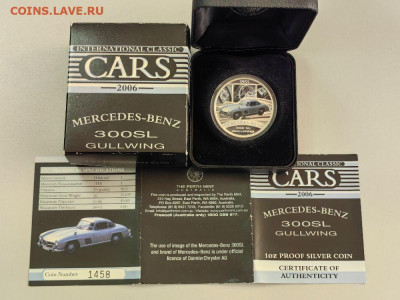 1 доллар 2006 Тувалу. Мерседес 300SL, Ag999, до 15.09 - Ю Мерседес в кор-1