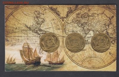 GUANAHANI 2020 3$ 3 монеты парусники Колумб до 14 09 - 10а