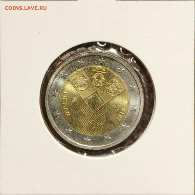 2 евро Литва 2018 г.,юбилейная,UNC,до 13.09.25г. 22:00мск - 1000002153_11zon
