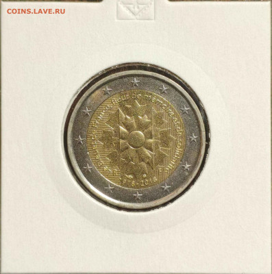 2 евро Франция 2018 г.,юбилейная,UNC,до 13.09.25г. 22:00мск - 1000002169_11zon