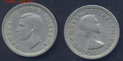 Новая Зеландия 3 пенса 1956 г.13.09.2025 г. 22 -00 МСК. - Н.З. 3 пенса1