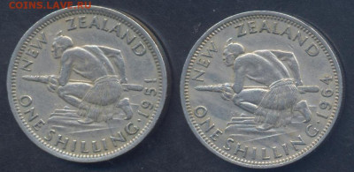 Новая Зеландия 1 шиллинг 1964 г.13.09.2025 г. 22 -00 МСК. - Н.З. шиллинг