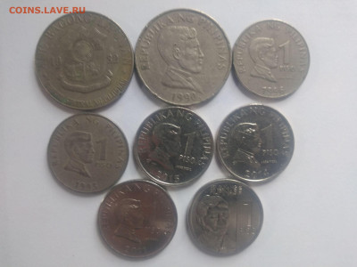 ФИКС Монеты Сингап,Филиппин,Шри-лан до 17.09.2025 22-00 мск - Набор монет Филиппин 1 песо 1