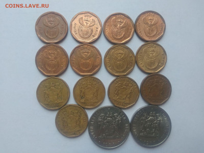 ФИКС Монеты ЮАР №1 до 17.09.2025 22-00 - Набор монет 10 центов ЮАР 1