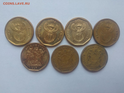 ФИКС Монеты ЮАР №1 до 17.09.2025 22-00 - Набор монет 20 центов ЮАР 1