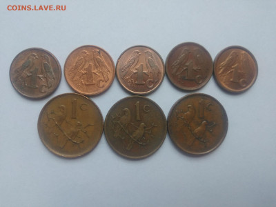 ФИКС Монеты ЮАР №2 до 17.09.2025 22-00 - Набор монет 1 цент ЮАР 2