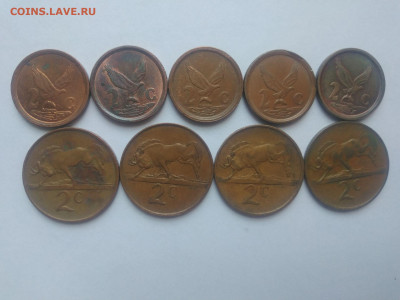 ФИКС Монеты ЮАР №2 до 17.09.2025 22-00 - Набор монет 2 цента ЮАР 2