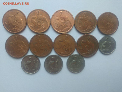 ФИКС Монеты ЮАР №2 до 17.09.2025 22-00 - Набор монет 5 центов ЮАР 2