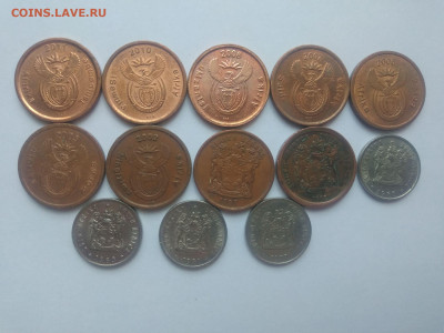 ФИКС Монеты ЮАР №2 до 17.09.2025 22-00 - Набор монет 5 центов ЮАР 1