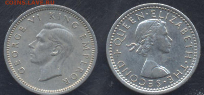 Новая Зеландия 3 пенса 1965 г.13.09.2025 г. 22 -00 МСК. - Н.З. 3 пенса1