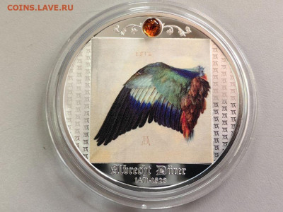 500фр 2021 Камерун Дюрер Крыло Сизоворонки, Ag999, до 21.09 - Ч Дюрер Крыло-1