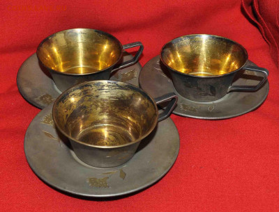 Три кофейных пары Серебро 875 Позолота до 17.09.25.19.00 МСК - DSC_0246.JPG