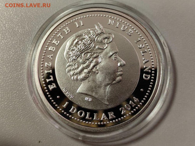1 доллар 2014 Ниуэ, Георгий Победоносец, Ag999, до 23.09 - Ю Св. покровители Георгий-3