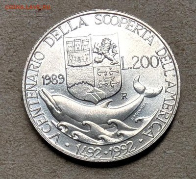 Италия 200 лир 1992 дельфин до 22-00 19.09 - PXL_20250902_042537323~2