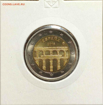 2 евро Испания 2016 г.,юбилейная,UNC,до 20.09.25г. 22:00мск - 1000003286_11zon