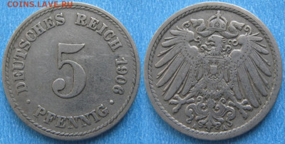 Германия 5 пфеннигов 1906 А до 27-09-25 в 22:00 - 23.12. -Германия 5 пфеннигов 1906 А    175-к17-7664