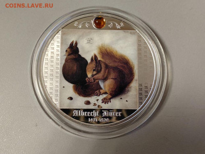 500 франков 2021 Камерун Дюрер Белки, Ag999, до 28.09 - Ч Дюрер Две белки-1