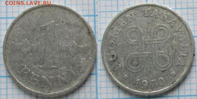 фикс Финляндия 1 и 5 пенни 1963-1976 до 29-09-25 в 22:00 - Финляндия 1 пенни 1970    200-к94-11770