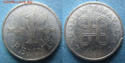 фикс Финляндия 1 и 5 пенни 1963-1976 до 29-09-25 в 22:00 - Финляндия 1 пенни 1971    200-к94-9588