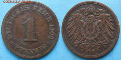 Германия 1 пфенниг 1900 А до 30-09-25 в 22:00 - Германия 1 пфенниг 1900 А    160-кл2-5887