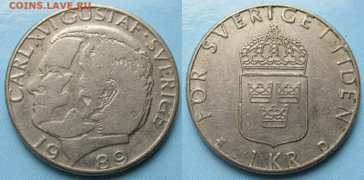 фикс Швеция 1 крона 1969-2004 (B4) - Швеция 1 крона 1989    235-ас124-11720