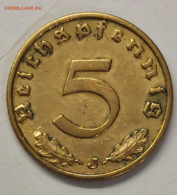 3-й рейх 5 пф. 1939 г.  J - IMG_20250921_082357_edit_1651084414412118