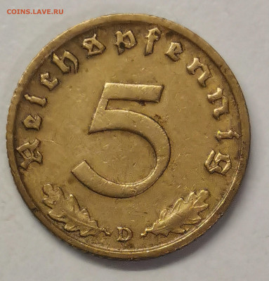 3-й рейх 5 пф. 1938 г. D - IMG_20250921_082417_edit_1651049372777228