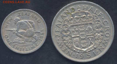 2 кроны 1951 г. 30.09.2025 г. 22 -00 МСК. - Зеландия шиллинг