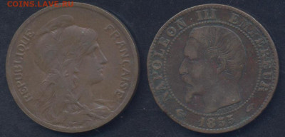 Франция 5 сантимов 1901 г. 30.09.2025 г. 22 -00 МСК. - Франция1