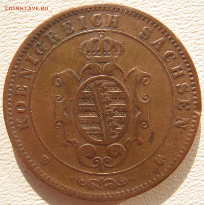 Германия Саксония-Альбертин 5 пфеннигов 1862 B до 03.10. - IMG_3351.JPG