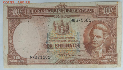 Новая Зеландия 10 шиллингов 1940-1955 гг до 02,10,25 22-00 - НЗ-38