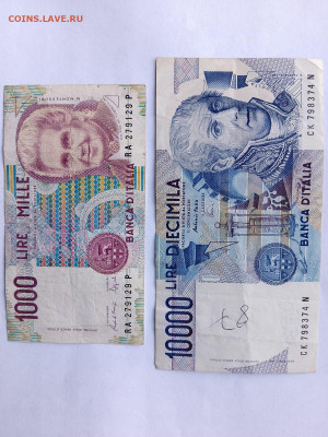 1000 + 10 000 лир Италия 1994 г. до 02,10,25 по МСК 22-00 - IMG-20250917-WA0112