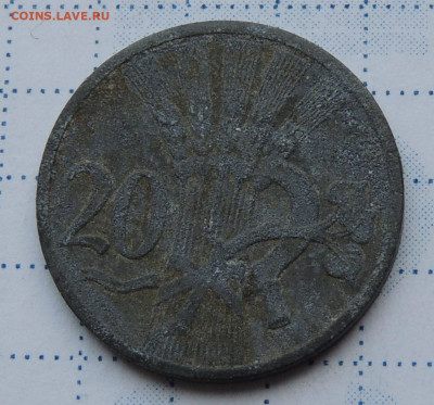 Богемия и Моравия 20 геллеров 1943 до 5.10.2025 - Богемия и Моравия 20 геллеров 43.JPG