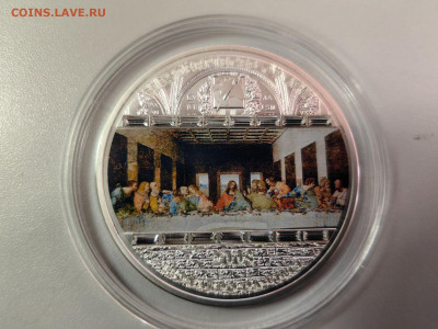 О-ва Кука 20дол 2008 Тайная вечеря Леонардо да Винчи Ag999 - Х 2008 Тайная вечеря-2