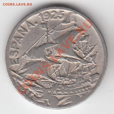 25 сентимос Испания 1925 парусник - 1