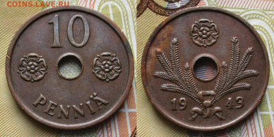 Финляндия 10 пенни 1943 до 05-10-25 в 22:00 - Финляндия 10 пенни 1943    13365