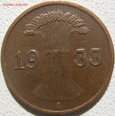 Германия 3 рейх 1 рейхспфенниг 1933 A (веймарский тип) 03.10 - IMG_4763.JPG